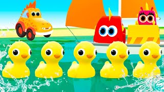 The Five Little Ducks song & cartoons🚚 SING WITH MOCAS 🚚 🌈 MIX + More Kids Songs | Toddler Learning