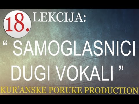 Samoglasnici dugi vokali [SUFARA] 18