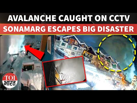 Avalanche Sweeps Past Houses In Sonamarg As CCTV Captures Kashmir’s Narrow Escape From Disaster