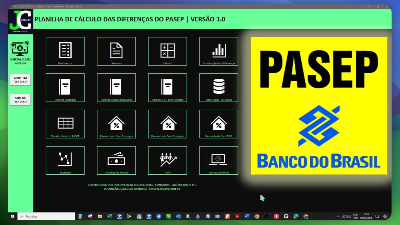 PLANILHA DO PASEP - ATUALIZAÇÃO E CORREÇÃO DE FORMULA