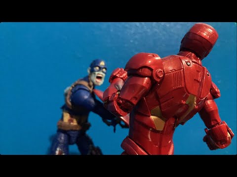 Zombie captain America vs Iron man (stopmotion fight)