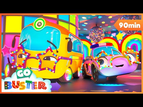 The Disco Detectives Adventure! 🕵️‍♂️🔦  | Go Buster - Bus Cartoons & Kids Stories