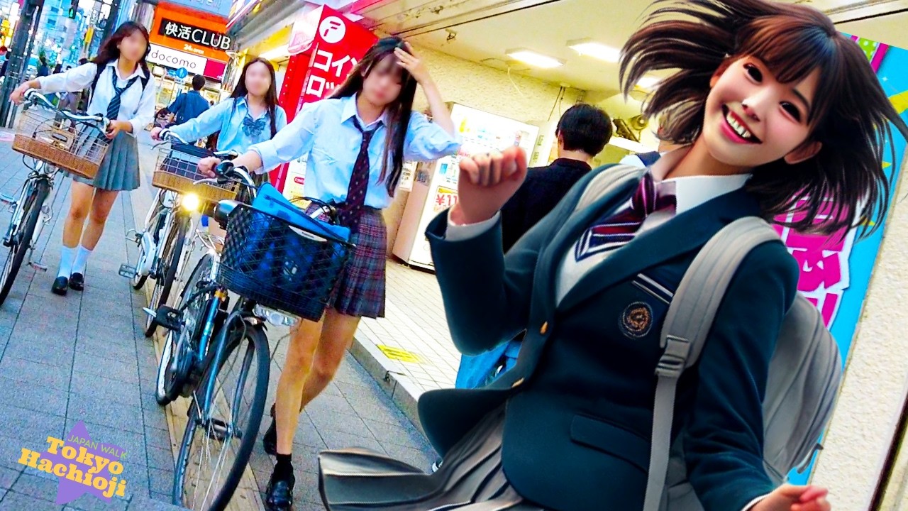 Tokyo Hachioji 🐶 Cycling Town 💖 Non-stop 1 hour 4K