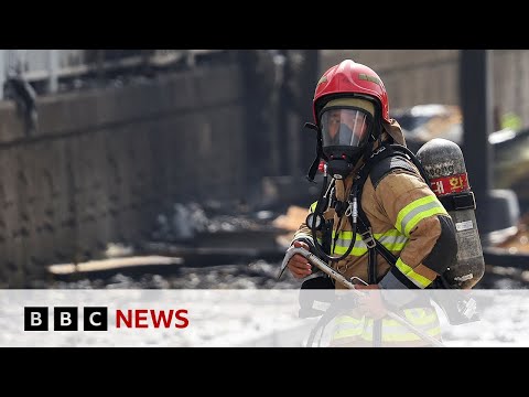 【BBC News】韓國鋰電池廠爆炸引發致命工廠大火 (Exploding batteries spark deadly South Korea factory fire | BBC News)