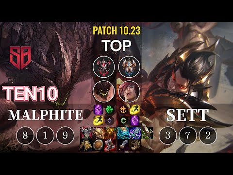 SB Ten10 Malphite vs Sett Top - KR Patch 10.23