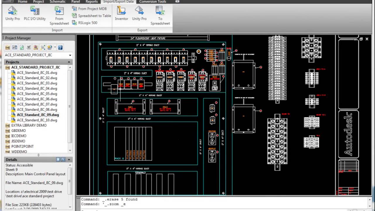 Autodesk AutoCAD Electrical - plc i o drawings spreadsheets video