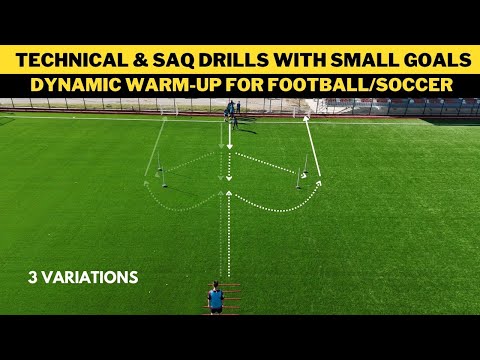 Technical & SAQ Drills with Small Goals | Dynamic Warm-Up for Football/Soccer | 3 Variation thumbnail