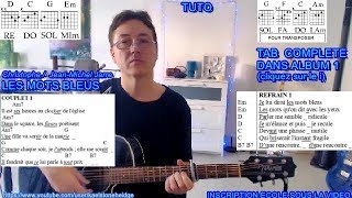 Les Mots Bleus - Tuto Guitare Dy©butant + TAB (Christophe / Bashung)