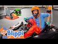 Blippi Visits A Go Kart Track Blippi Learning Videos For Kids