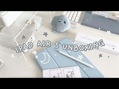 ipad air 5 (starlight) 🌟 unboxing + Apple Pencil and accessories