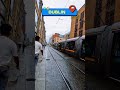 Walking At Dublin City Street In A Rainy Day Ireland Dublin City Tramline