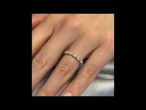 East-West Pear Shape Diamond Halfway Wedding Band