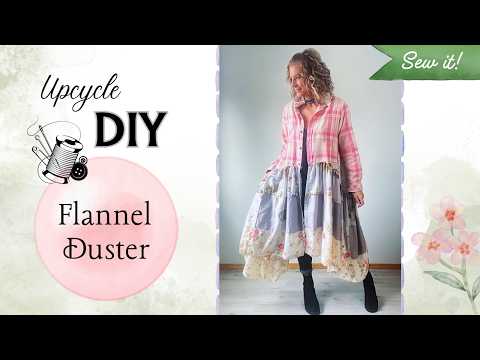 From Old Flannel to Rustic Romance | Sew a Duster Coat Dress | Upcycling DIY