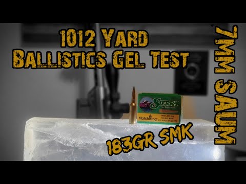 7mm SAUM 1012 Yard Ballistics Gel Test 183gr Sierra Match King
