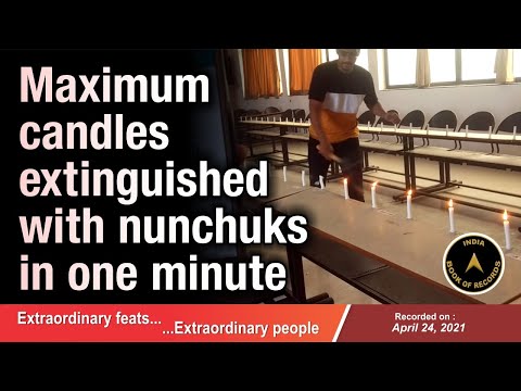 Maximum candles extinguished with nunchuks in one minute