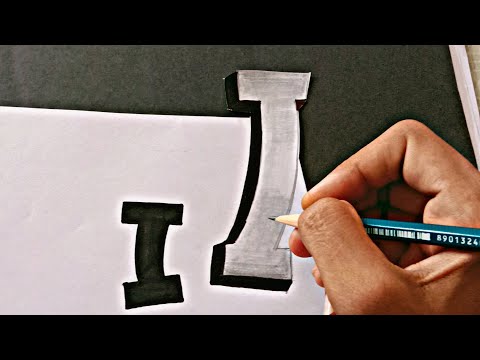 3D letter "I" easy drawing tips -  Very Easy 3D floating Letter "I"- How to Draw 3D letter I -3d art