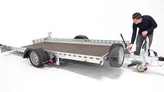 Proline hydraulisch zakbare Motortransporter enkelas 315x180cm 1600kg video