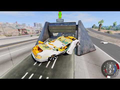 Giant Road Roller vs Large Roller | CRUSHES Cars | BeamNG Drive