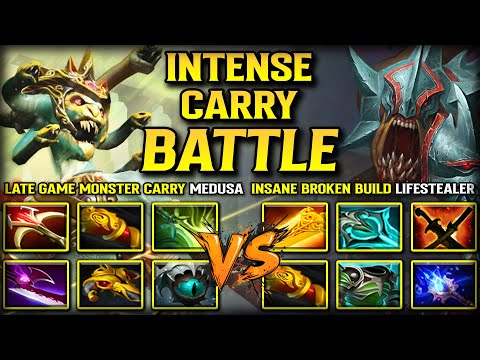 INTENSE HARD CARRY BATTLE | LATE GAME MONSTER MEDUSA VS. INSANE BROKEN BUILD LIFESTEALER | DOTA 2