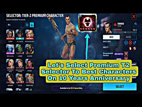 Lets Select Premium T2 Selector To Best Characters On 10 Years Anniversary - Marvel Future Fight
