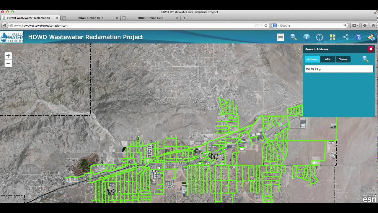 Hi-Desert Water District's Wastewater Reclamation Project GIS Tutorial