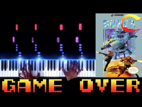 Super Contra (NES) - Game Over - Piano|Synthesia