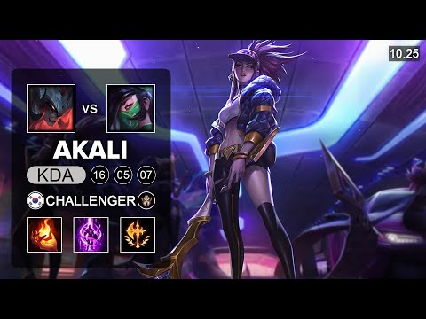 T1 Zeus Akali Top vs Aatrox - KR Challenger Patch 10.25