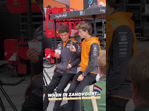 Oscar Piastri and Lando Norris eating waffles at the Paddock - Dutch Grand Prix 2024 #mclarenf1