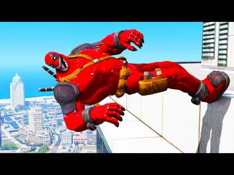 VENOMPOOL CRAZY JUMPS/FALLS (GTA 5 Mods Deadpool+Venom)