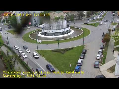 Timisoara, sens giratoriu Puncte Cardinale. Imagini live oferite de Soft Class si Netcam.ro