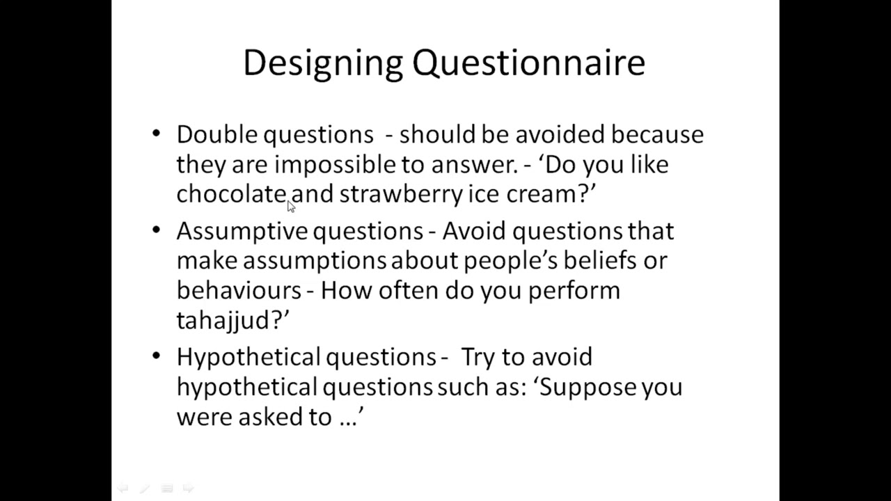 Data Collection Technique : The Questionnaire