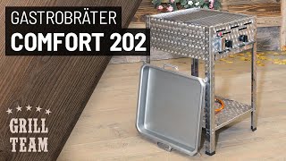 Gastrobräter Comfort 202 | Edelstahl-Gasgrill mit Rost und Pfanne | Vorstellung & Test