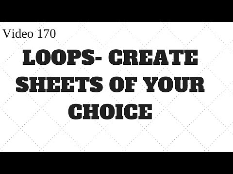 Learn Excel - Video 170 - Create sheets per your list
