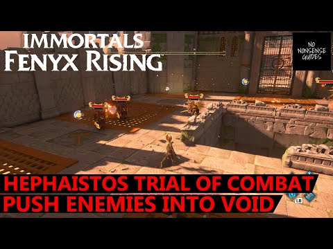 Immortals Fenyx Rising Hephaistos Trial of Combat Chest - How to Push Enemies in Void - A New God