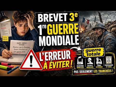 Brevet histoire 3e erreur à éviter sur la Première Guerre mondiale et la guerre totale