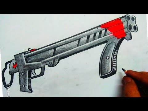 how to draw a fortnite gun I how to draw fortnite guns easy I Dragons Breath Shotgun