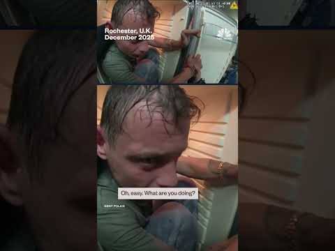 U.K. police find violent suspect hiding in a fridge