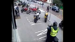 Gang's Attempted Ducati Robbery Croydon Motorbike Showroom Caught On CCTV