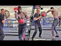 DEONTAY WILDER WORKING NEW MASSIVE MEGATON HOOK IN TRAINING FOR ROBERT HELENIUS
