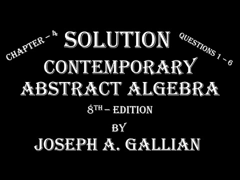 Solution |Que.1-6; Chapter-4; Contemporary Abstract Algebra-8th Ed.|Joseph A. Gallian| Cyclic Groups