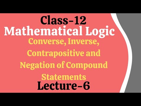Logic || Converse, Inverse & Contrapositive || Negation of Compound Statements
