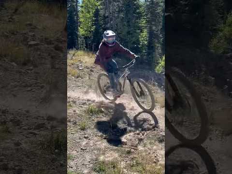 gapping a drop. at brain head!! ​⁠@BrianHeadResort #bicycle #biker #mtb #downhill #downhillmtb