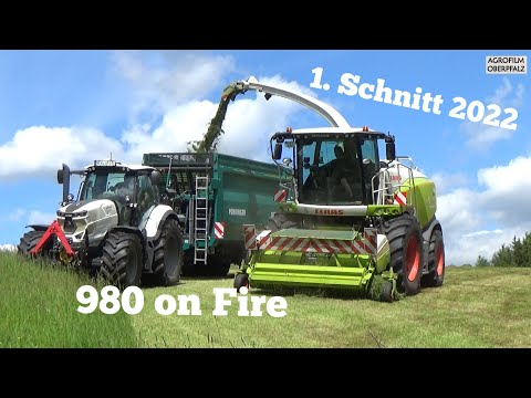 980 on Fire #5 - 1. Schnitt 2022 - Häckselaction mit Lohnunternehmen Spitzner - Claas Jaguar 980