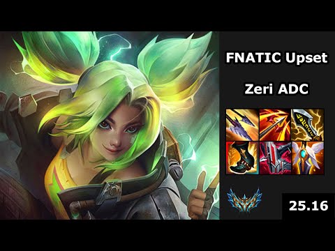 FNATIC Upset (Zeri) vs Xayah - EUW Challenger - Patch 25.16