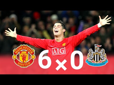 Manchester United vs Newcastle 6-0 | Cristiano Ronaldo First Hat trick For Man United EPL 2007-2008