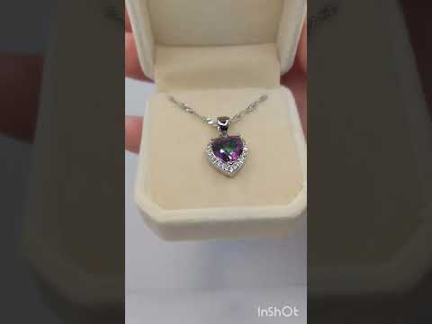 Подарок девушке колье "Розовый топаз в серебре" стиль Pandora кулон в форме сердца с цирконами В бархатной кор - фото 6 - id-p2855700740