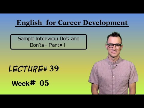 English for Career Development l Lecture 39