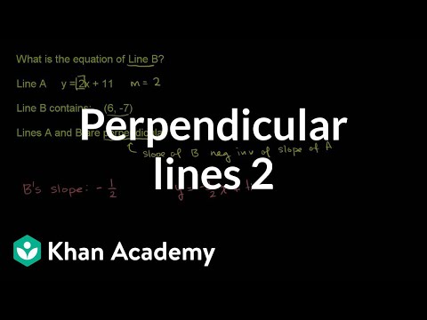 Writing Equations Of Perpendicular Lines Analytic Geometry Video Khan Academy