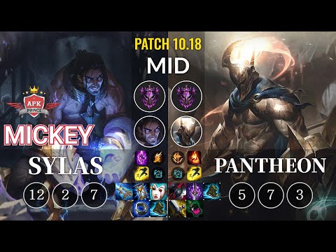 APK Mickey Sylas vs Pantheon Mid - KR Patch 10.18