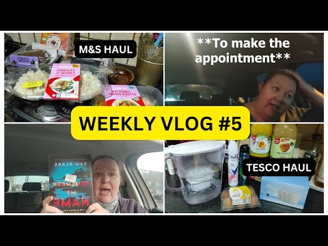WEEKLY VLOG 5 -  Charity shop book Haul & FOOD HAUL from Tesco and M&S